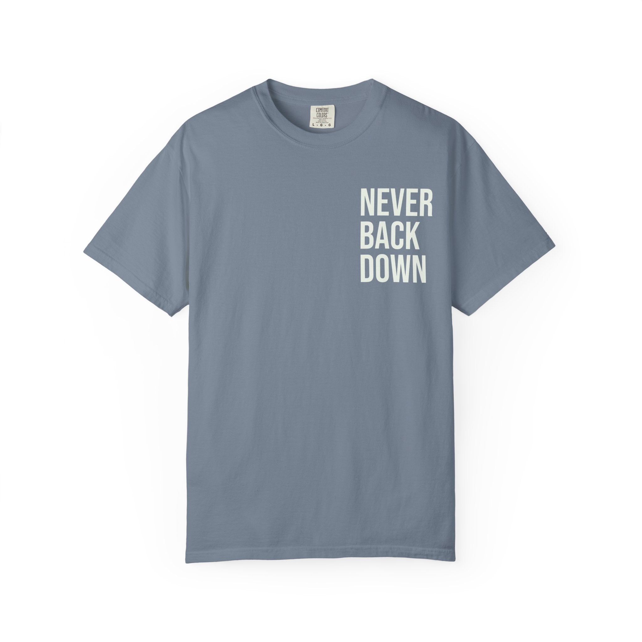 Men's Mental Health T-Shirt — "Never Back Down / Stronger Together. Better Together"