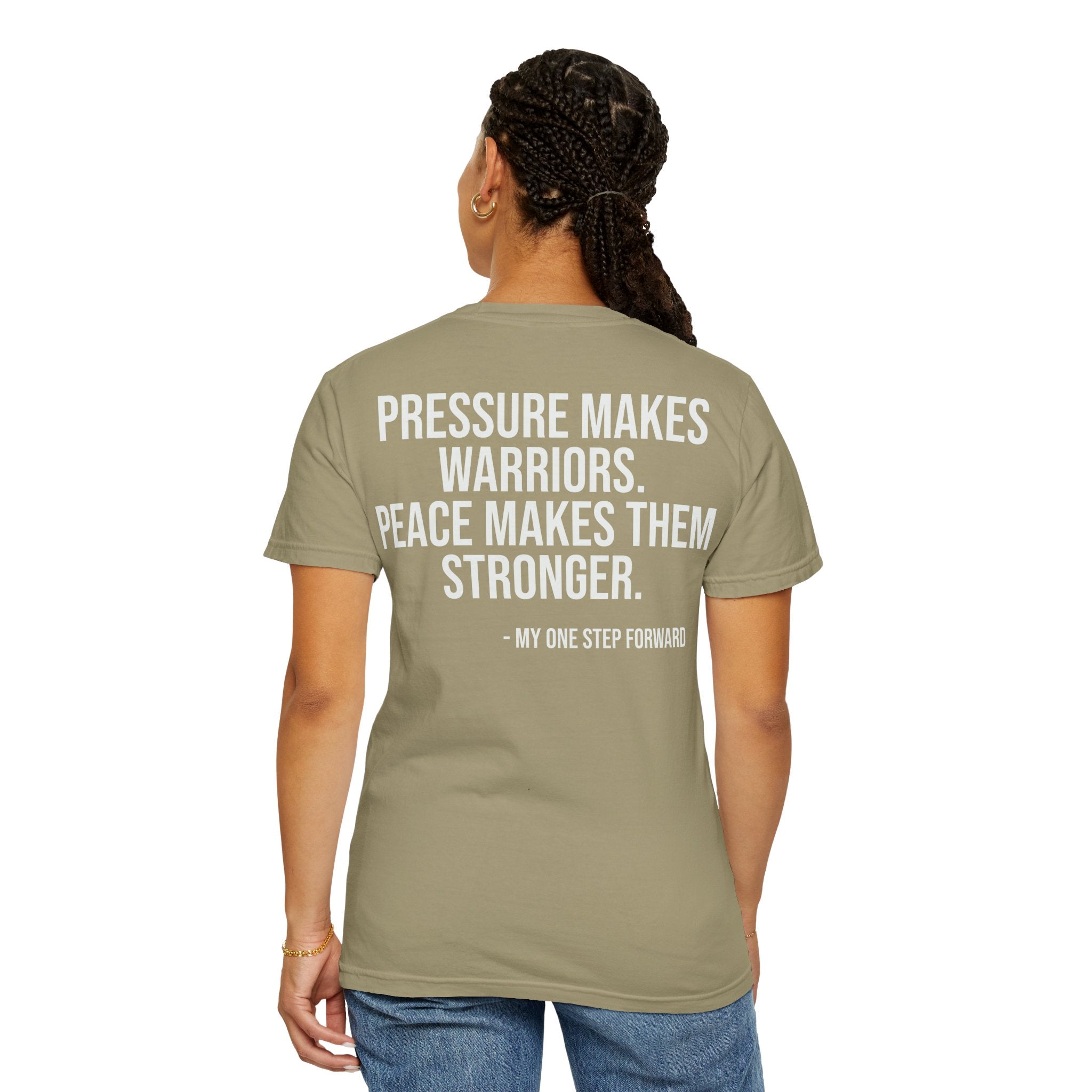 My One Step Forward Women's Veteran T-Shirt —  "Pressure Makes Warriors"