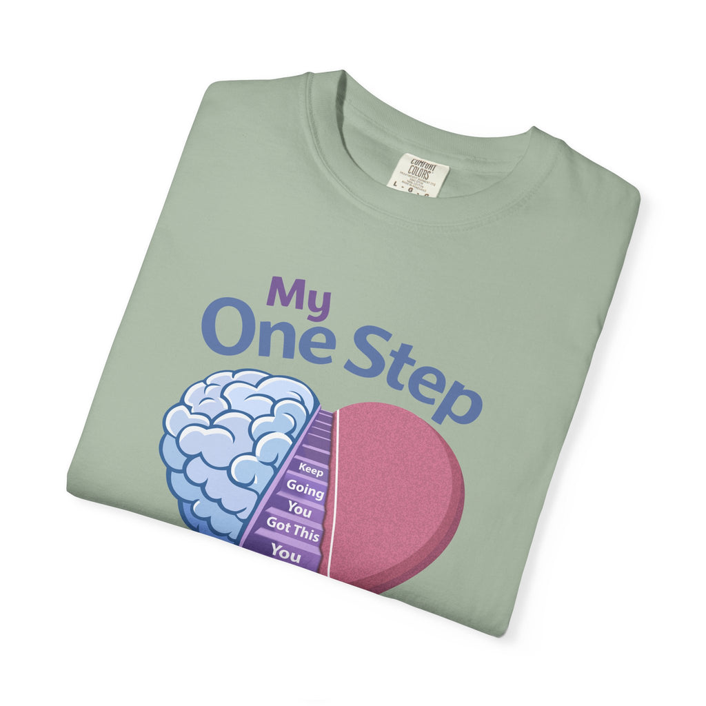 My One Step Forward T-Shirt — Mental Health Awareness Heart & Brain Design