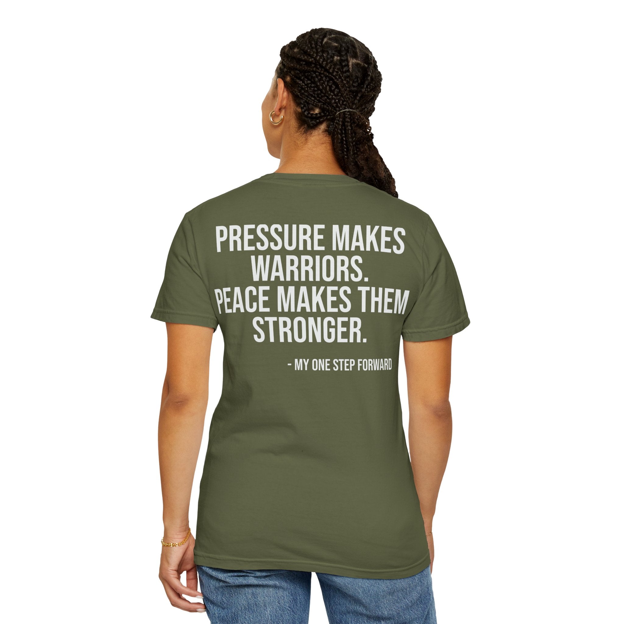 My One Step Forward Women's Veteran T-Shirt —  "Pressure Makes Warriors"