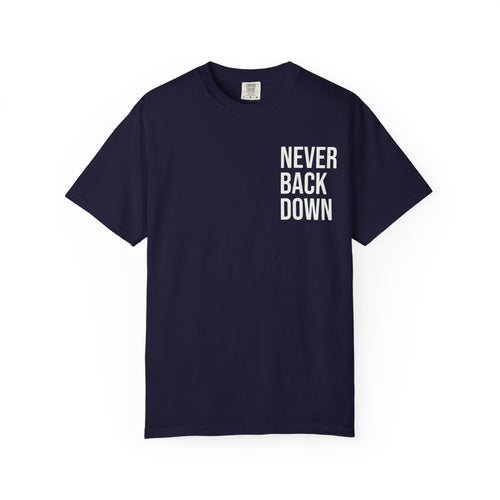 Men's Mental Health T-Shirt — "Never Back Down / Stronger Together. Better Together"