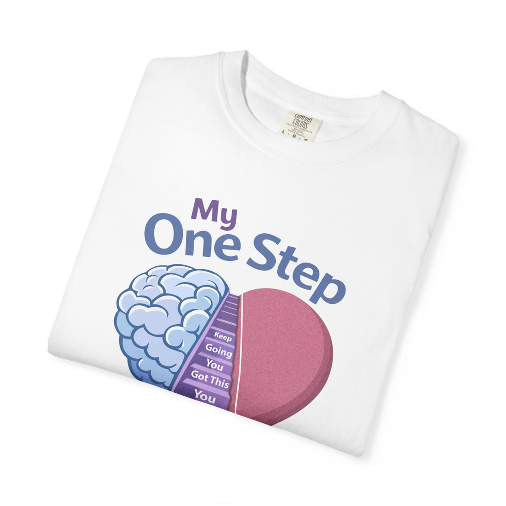 My One Step Forward T-Shirt — Mental Health Awareness Heart & Brain Design