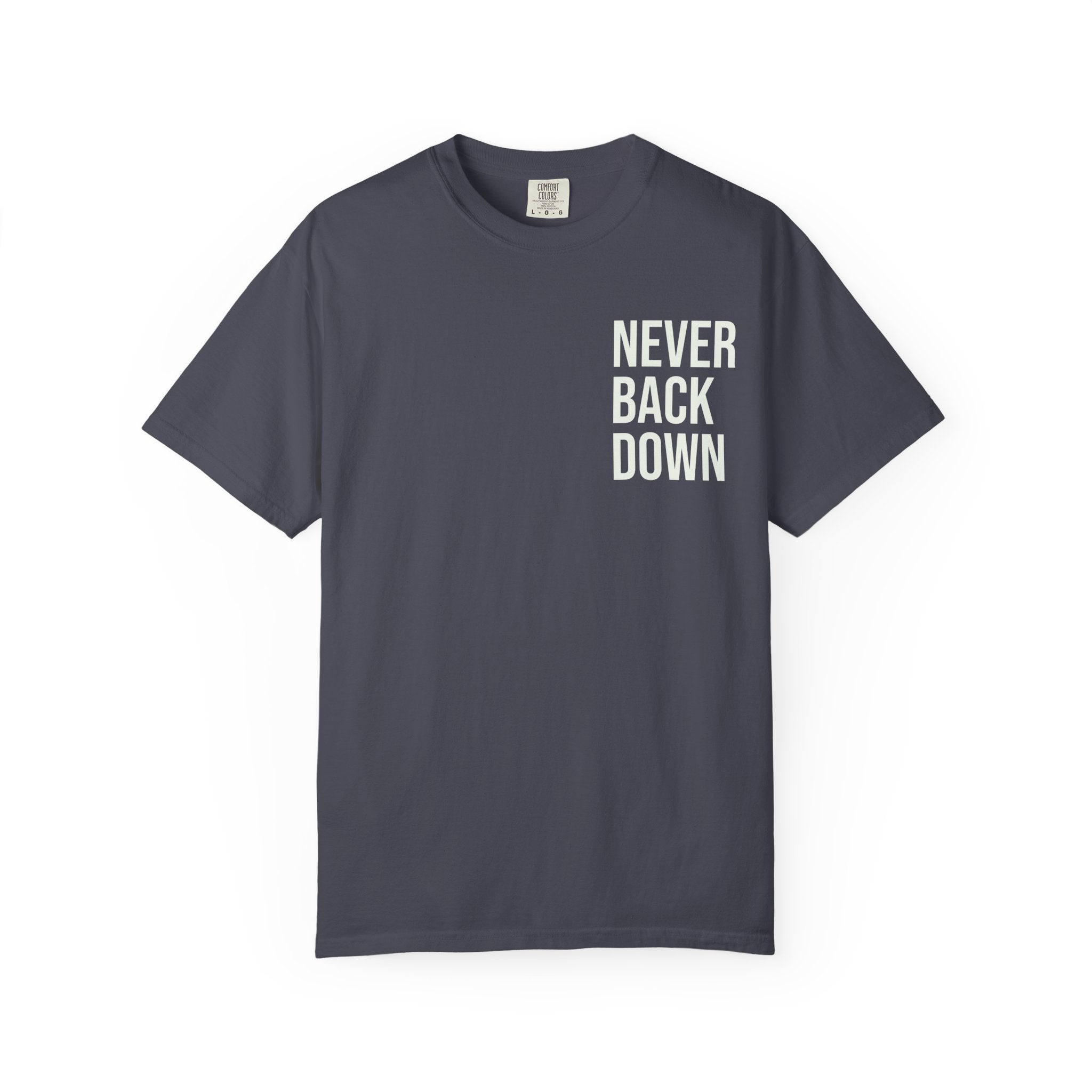 Men's Mental Health T-Shirt — "Never Back Down / Stronger Together. Better Together"