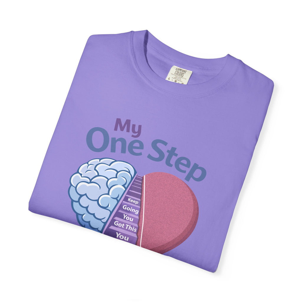My One Step Forward T-Shirt — Mental Health Awareness Heart & Brain Design